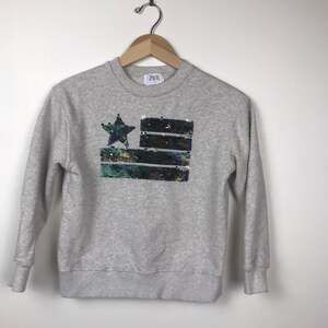 Zara kids‎ 11-12 sequin camo/silver flag